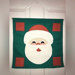 2 Westwater Ent. Kitschy Christmas Felt Wall Art  Santa Face & Wreath/Holly